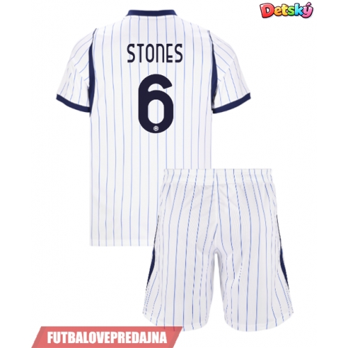 Lacne Dětský Futbalové dres Inter Milan John Stones #6 2026-27 Krátky Rukáv - Preč (+ trenírky)